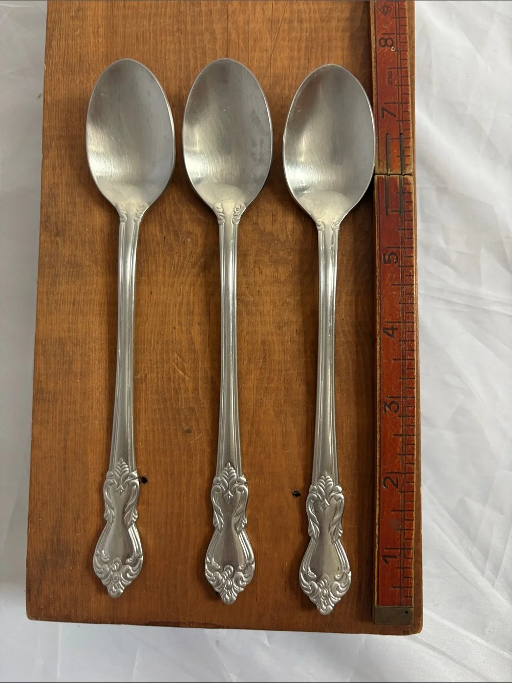 Reed & Barton Marlborough Pattern Iced Tea or Parfait Spoons (Set of 3)